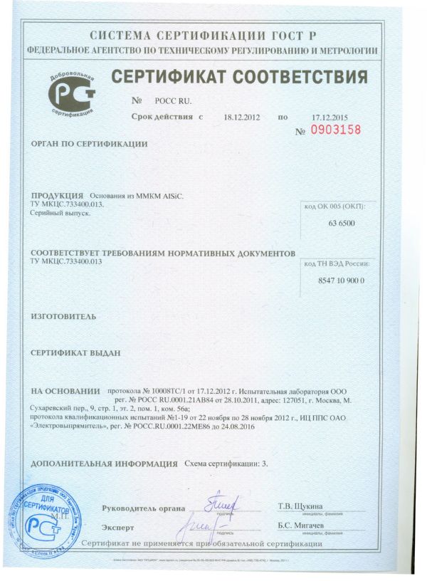 Сертификат соответствия ГОСТ Р (Добровольный)